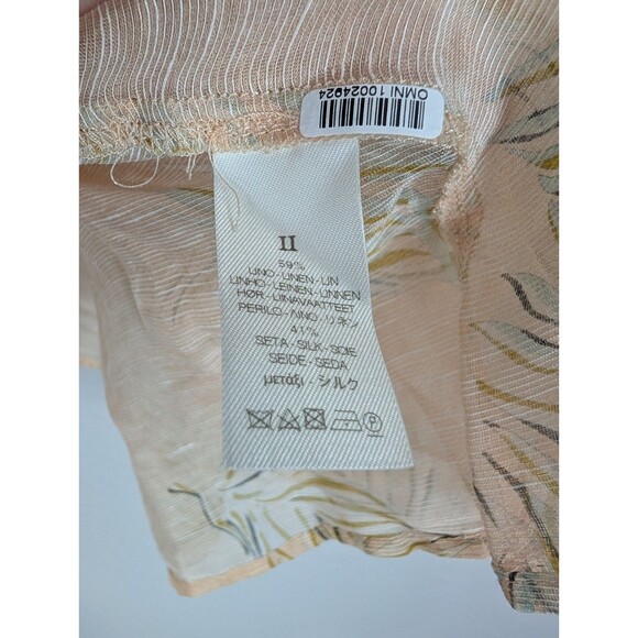Giada Forte Linen Silk Blend Sheer Beach Summer Coverup Top Tunic Peach Sz 2 194 - Picture 4 of 7